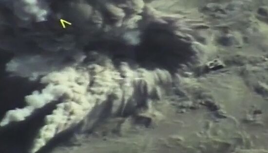 Russian Aerospace Forces' air attack on terrorists and their military equipment in Idlib Governorate