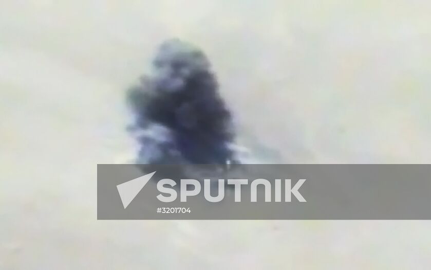 Russian Aerospace Forces' air attack on terrorists and their military equipment in Idlib Governorate
