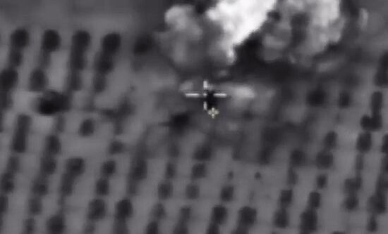 Russian Aerospace Forces' air attack on terrorists and their military equipment in Idlib Governorate