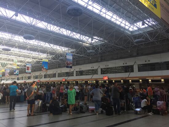 VIM-Avia passengers in Antalia Airport