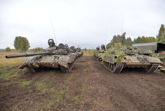 Tank exercises on Chebarkul testing grounds