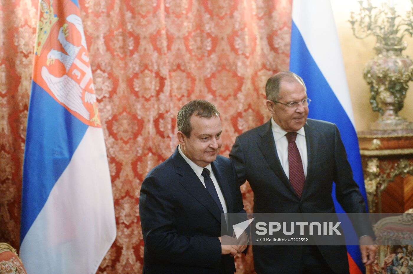 Russian Foreign Minister Sergei Lavrov meets with Serbian counterpart, Ivica Dacic