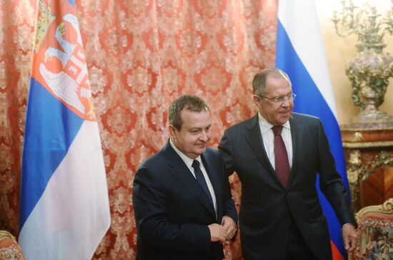 Russian Foreign Minister Sergei Lavrov meets with Serbian counterpart, Ivica Dacic