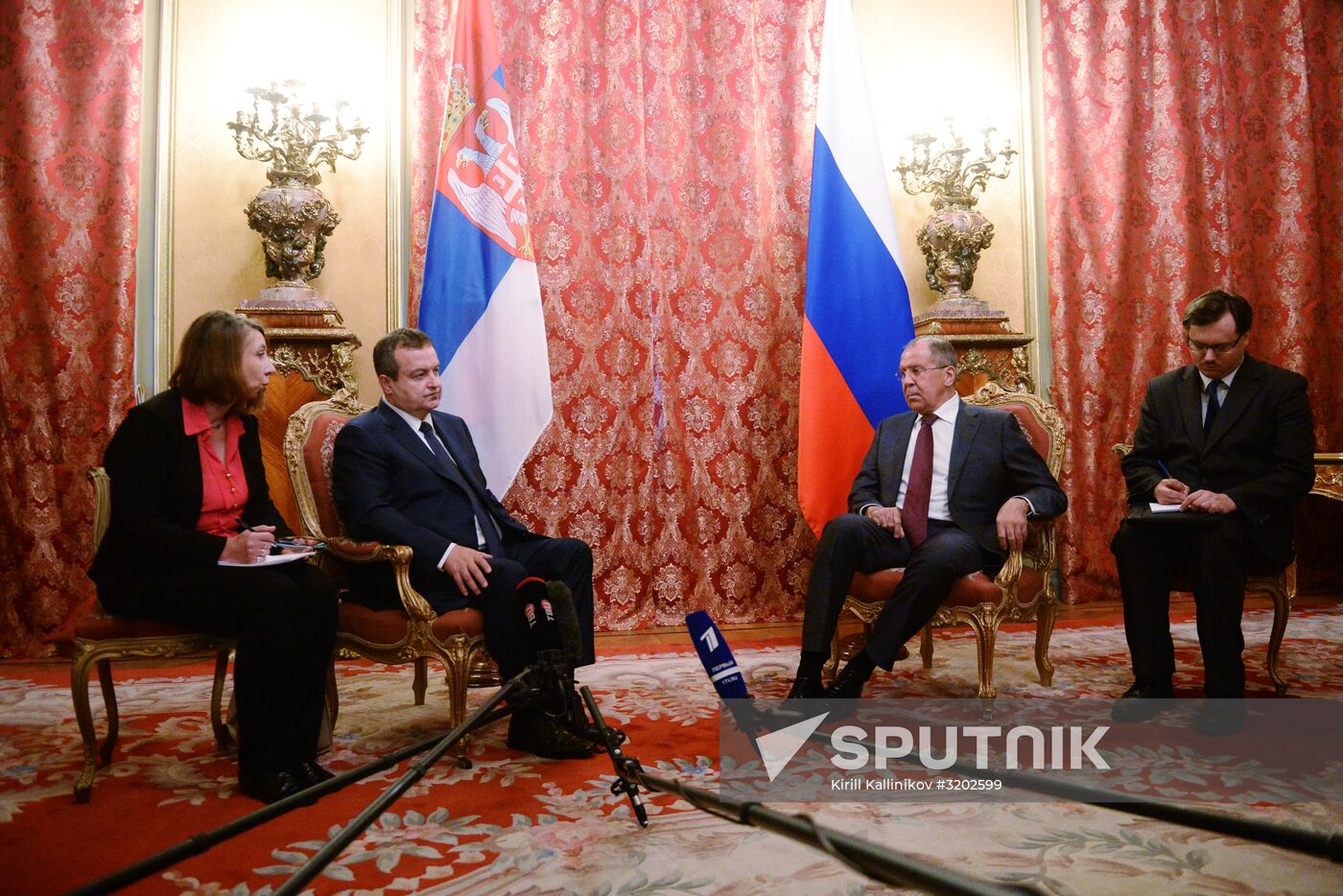 Russian Foreign Minister Sergei Lavrov meets with Serbian Foreign Minister Ivica Dacic
