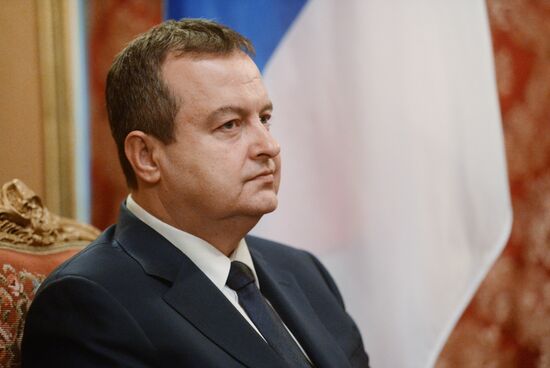Russian Foreign Minister Sergei Lavrov meets with Serbian Foreign Minister Ivica Dacic