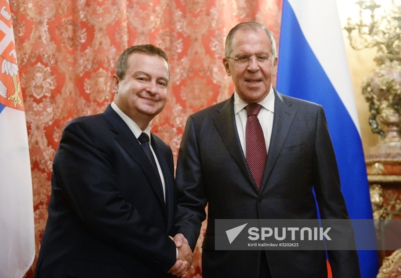 Russian Foreign Minister Sergei Lavrov meets with Serbian counterpart, Ivica Dacic