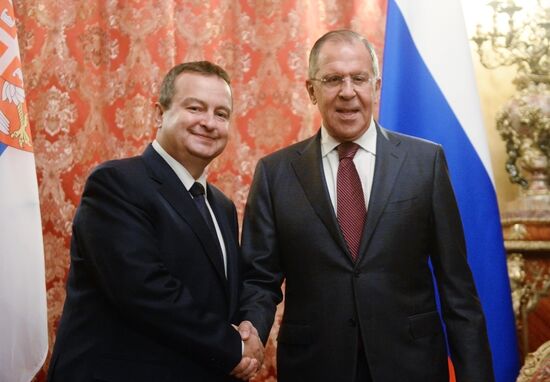 Russian Foreign Minister Sergei Lavrov meets with Serbian counterpart, Ivica Dacic