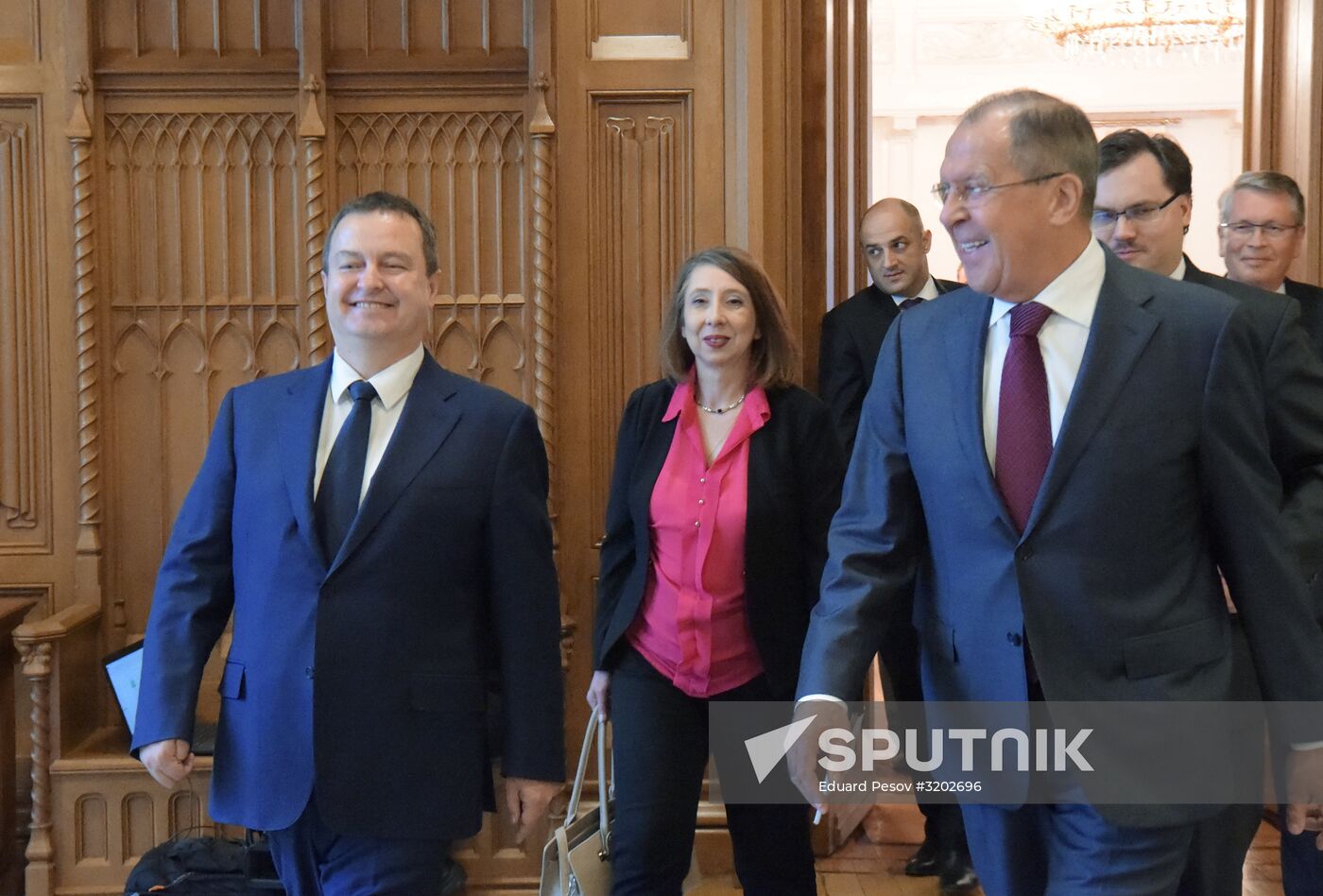 Russian Foreign Minister Sergei Lavrov meets with Serbian counterpart, Ivica Dacic