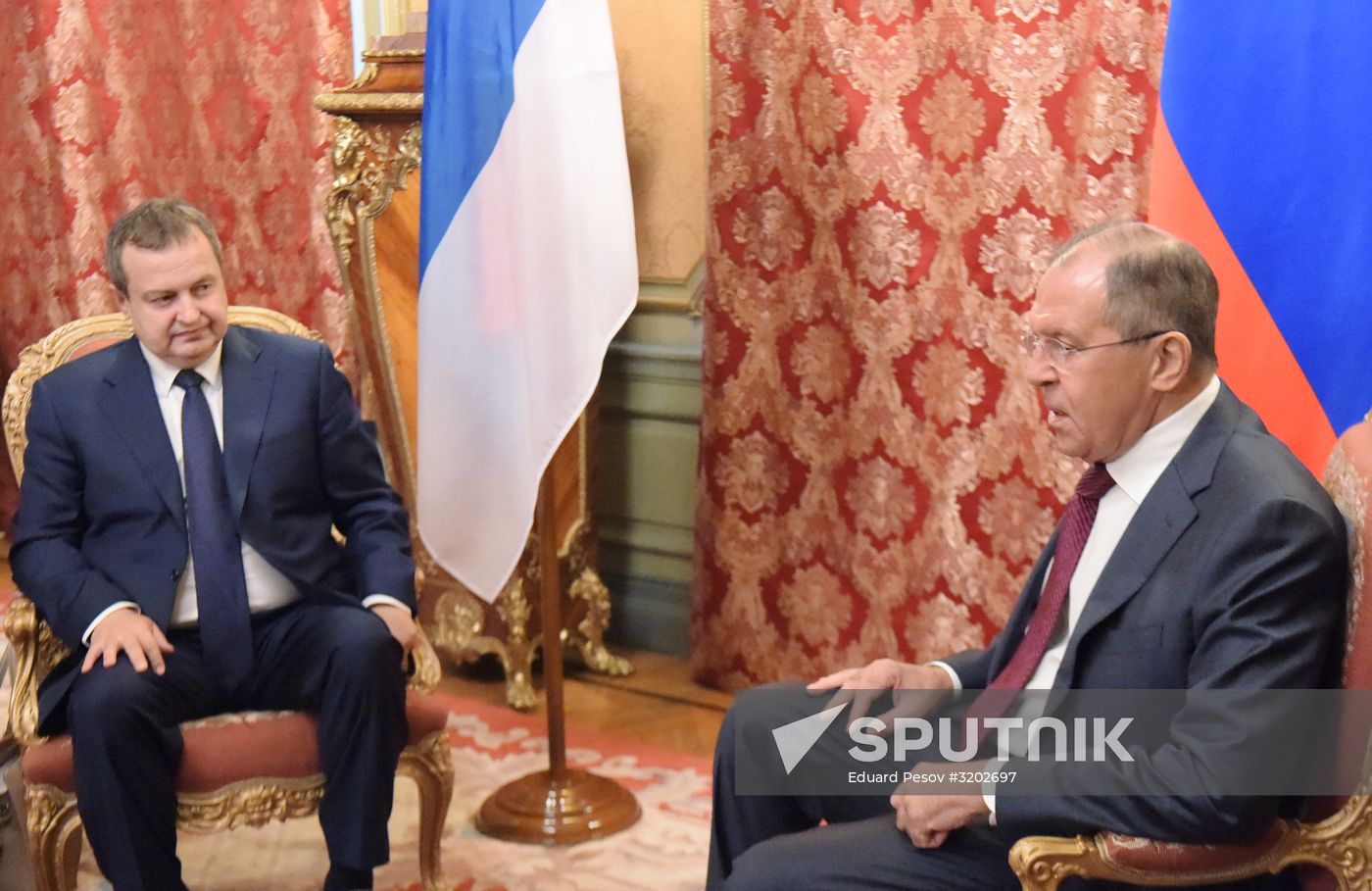 Russian Foreign Minister Sergei Lavrov meets with Serbian counterpart, Ivica Dacic