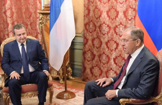 Russian Foreign Minister Sergei Lavrov meets with Serbian counterpart, Ivica Dacic