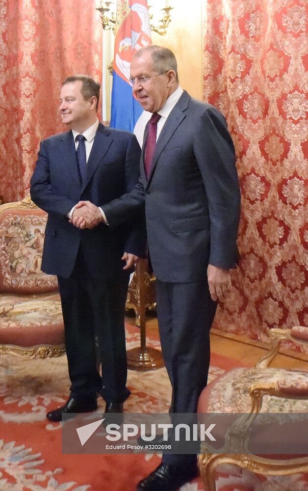 Russian Foreign Minister Sergei Lavrov meets with Serbian counterpart, Ivica Dacic
