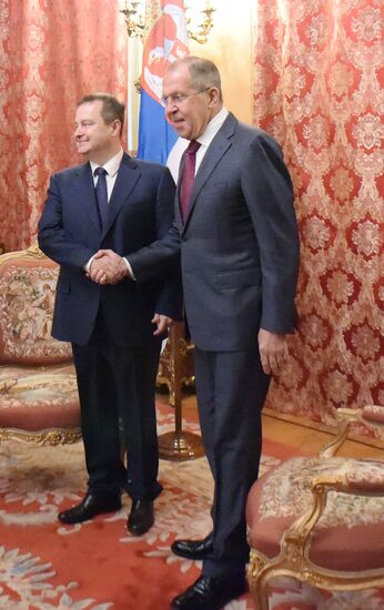 Russian Foreign Minister Sergei Lavrov meets with Serbian counterpart, Ivica Dacic