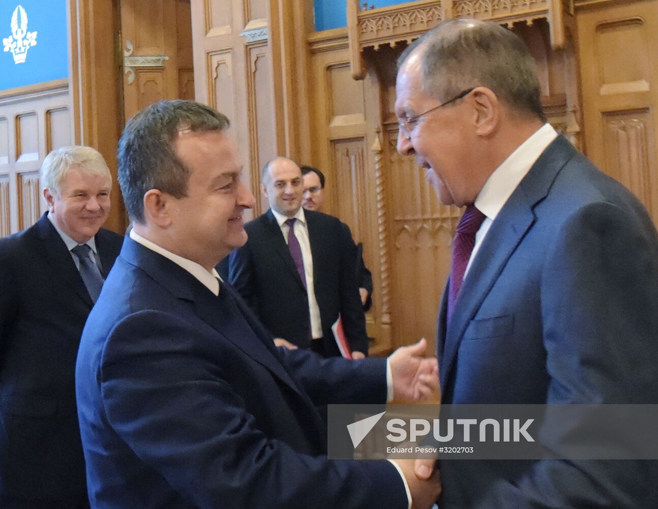 Russian Foreign Minister Sergei Lavrov meets with Serbian counterpart, Ivica Dacic