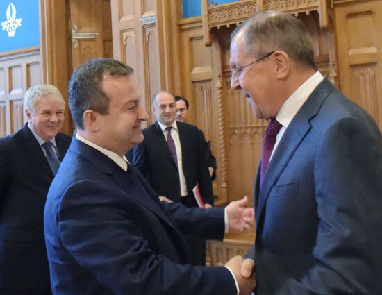 Russian Foreign Minister Sergei Lavrov meets with Serbian counterpart, Ivica Dacic