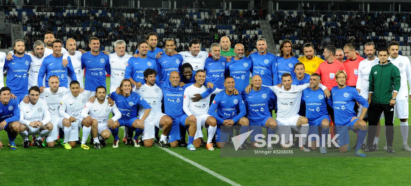 Charity match featuring international football stars in Tbilisi