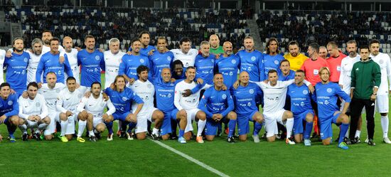 Charity match featuring international football stars in Tbilisi