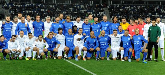 Charity match featuring international football stars in Tbilisi
