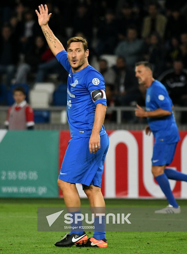 Charity match featuring international football stars in Tbilisi