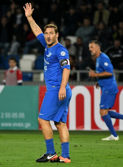 Charity match featuring international football stars in Tbilisi