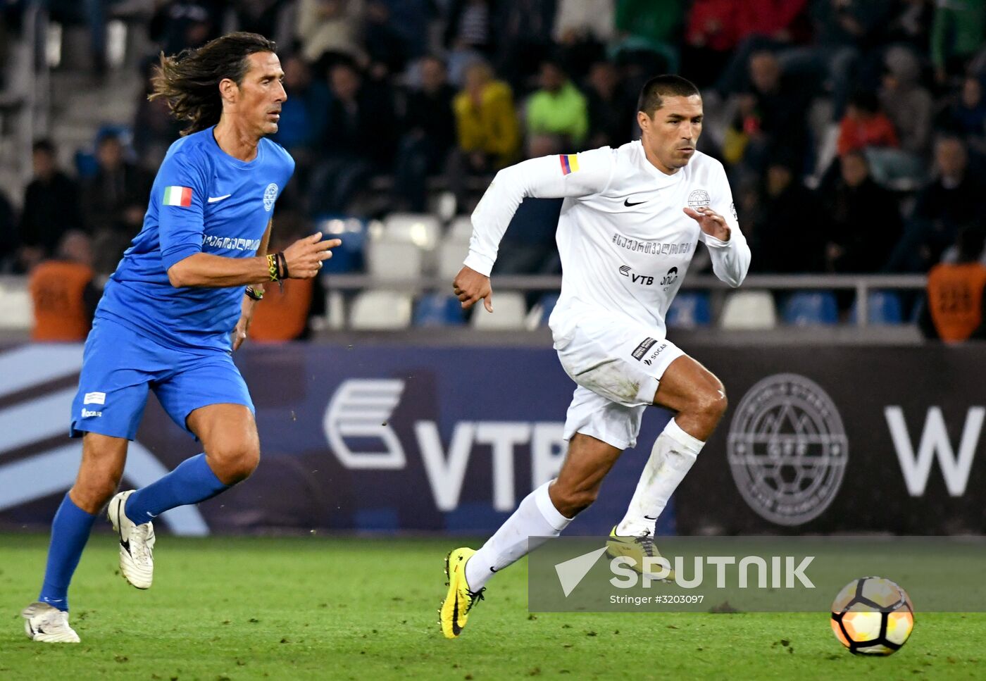 Charity match featuring international football stars in Tbilisi