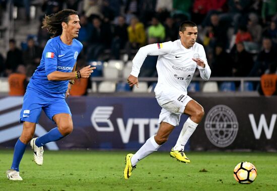 Charity match featuring international football stars in Tbilisi
