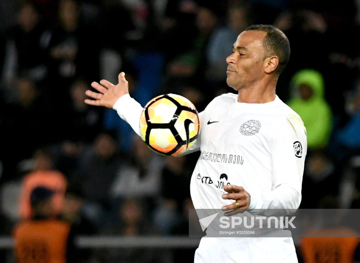 Charity match featuring international football stars in Tbilisi
