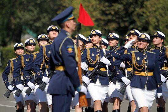 Krasnodar Higher Military Aviation School female cadets take oath