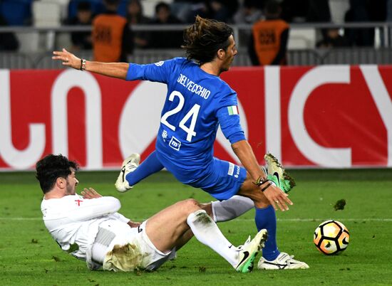Charity match featuring international football stars in Tbilisi