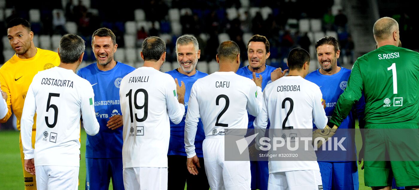 Charity match featuring international football stars in Tbilisi