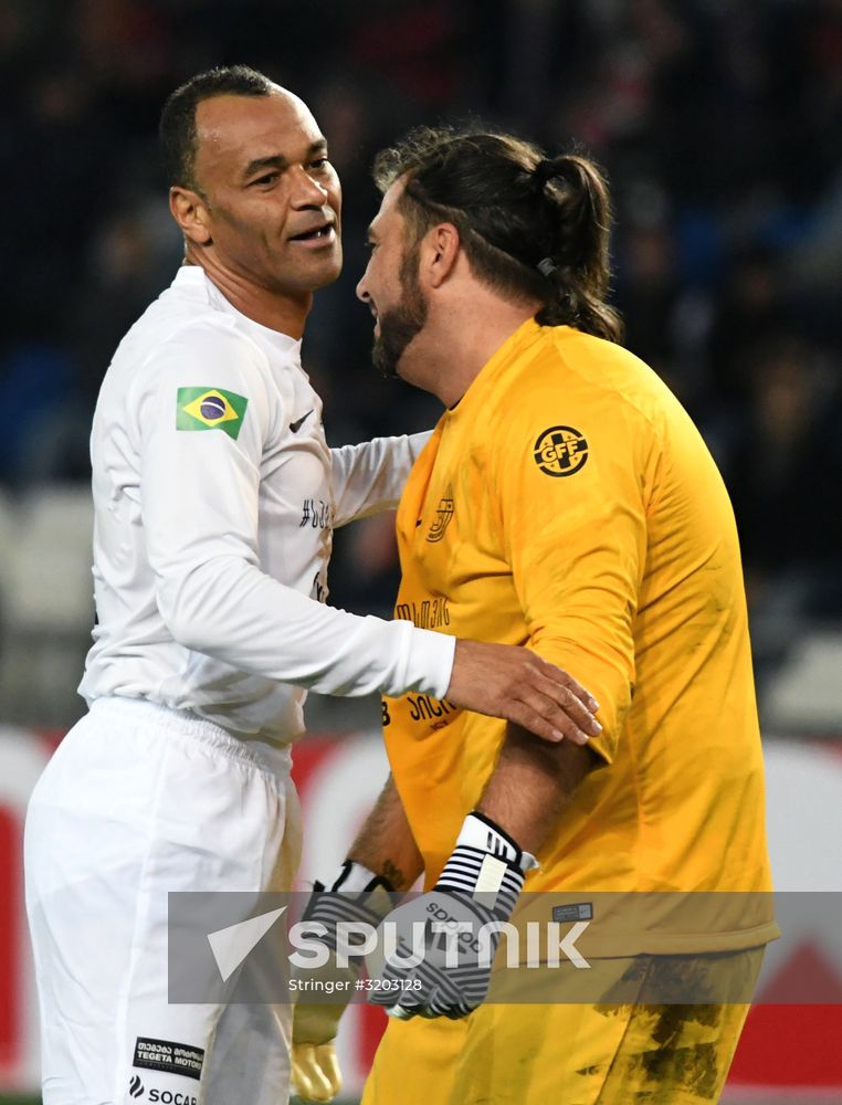 Charity match featuring international football stars in Tbilisi