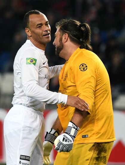 Charity match featuring international football stars in Tbilisi