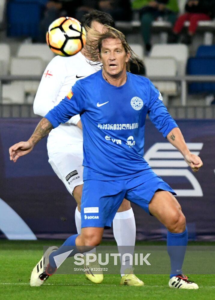 Charity match featuring international football stars in Tbilisi
