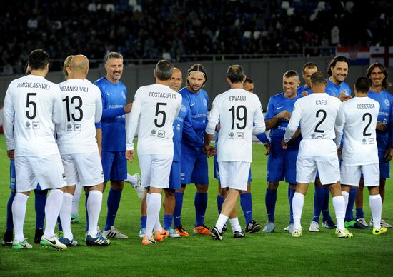 Charity match featuring international football stars in Tbilisi