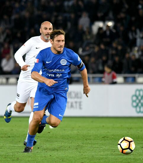 Charity match featuring international football stars in Tbilisi