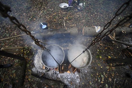 Mari native religion followers hold prayer service in sacred grove