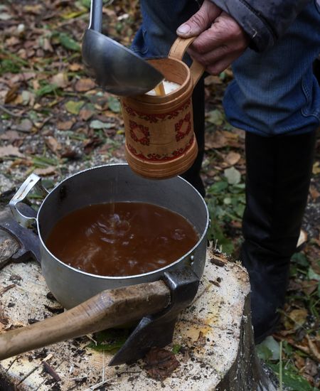 Mari native religion followers hold prayer service in sacred grove
