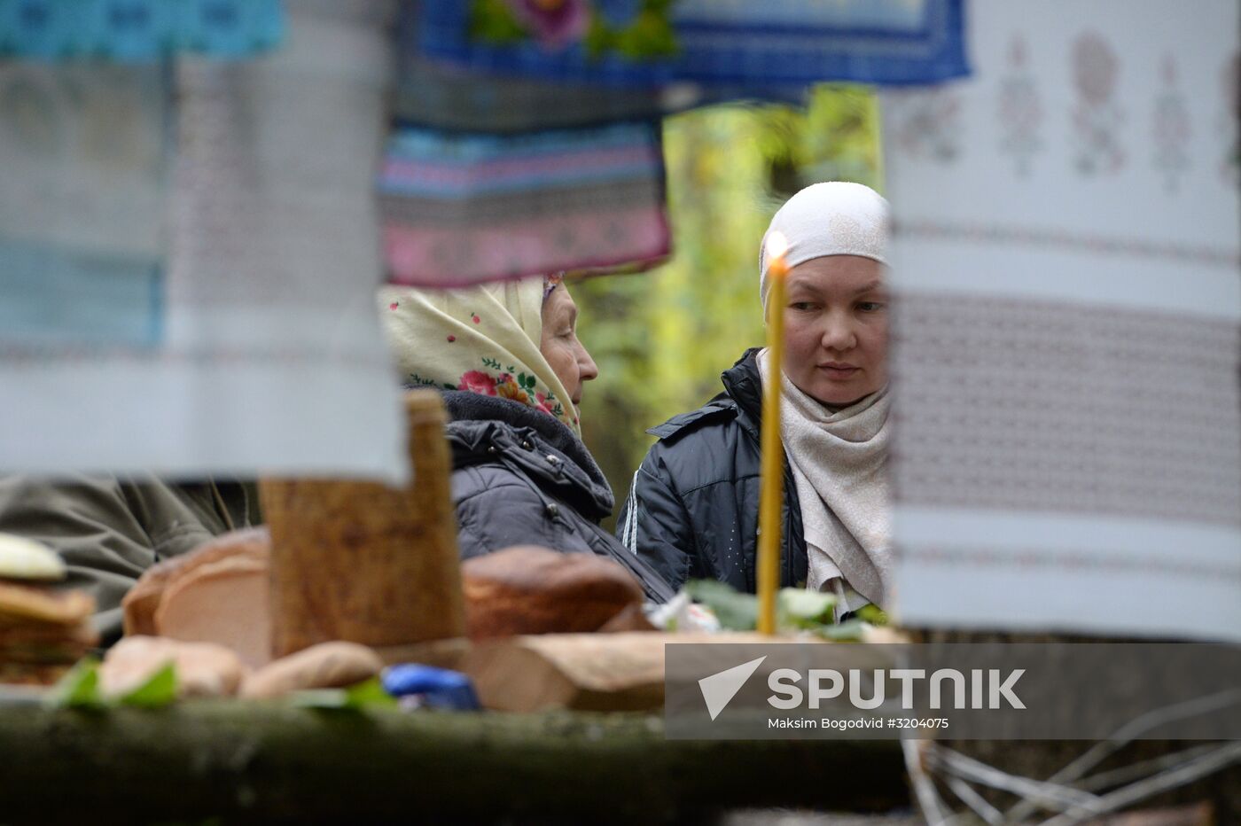 Mari native religion followers hold prayer service in sacred grove