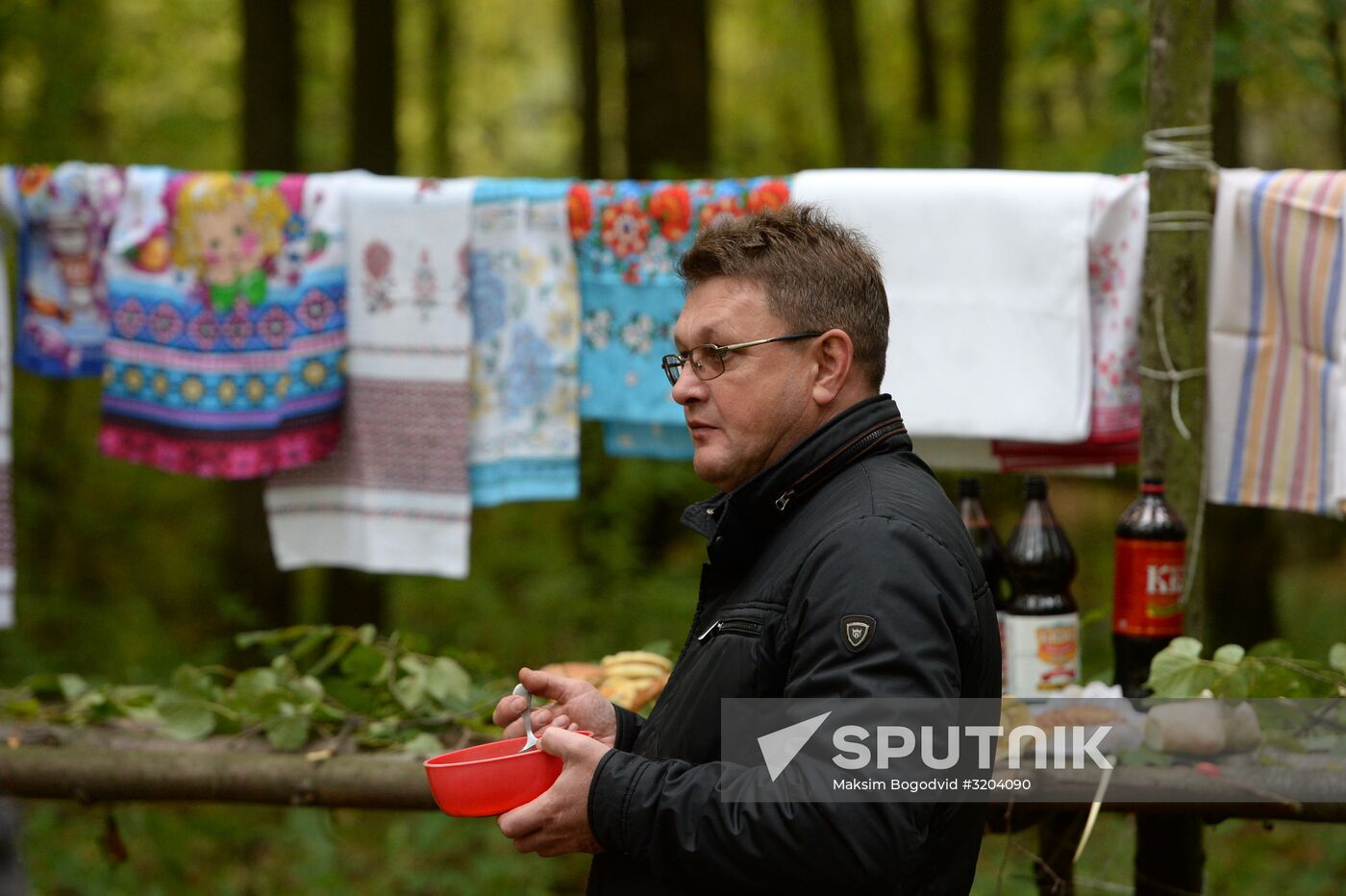 Mari native religion followers hold prayer service in sacred grove