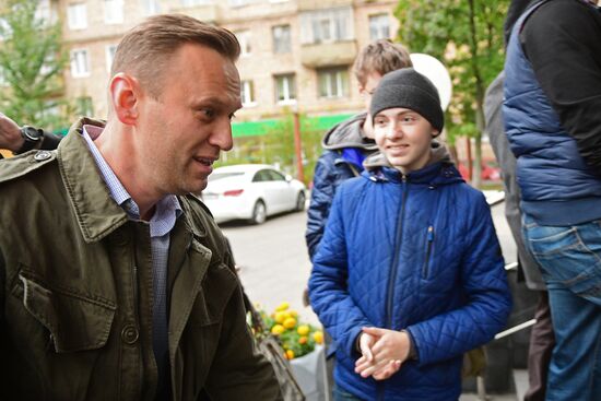 Hearing on an administrative case against Alexei Navalny in Simonovsky Court