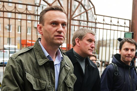 Hearing on an administrative case against Alexei Navalny in Simonovsky Court