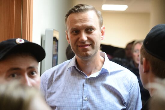 Hearing on an administrative case against Alexei Navalny in Simonovsky Court