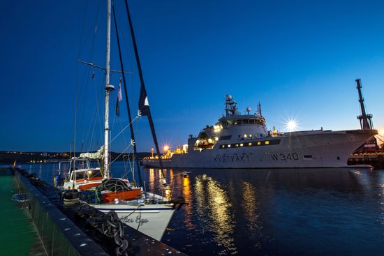 Ships in Kola Bay harbors