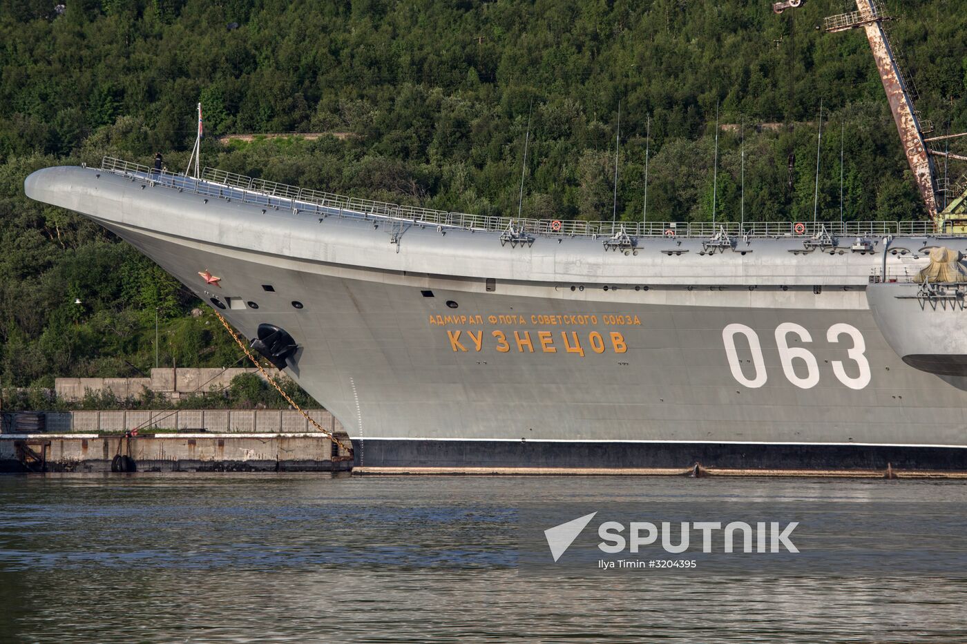 Ships in Kola Bay harbor