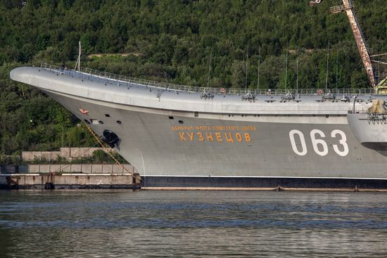 Ships in Kola Bay harbor