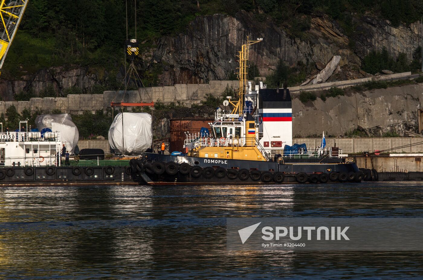 Ships in Kola Bay harbors