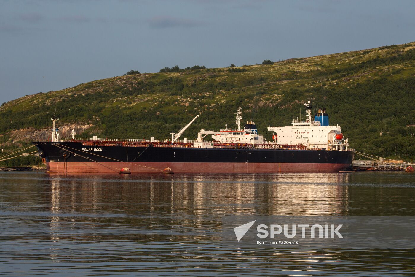 Ships in Kola Bay harbor