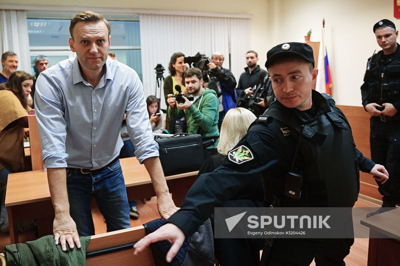 Hearing on an administrative case against Alexei Navalny in Simonovsky Court