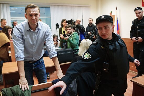 Hearing on an administrative case against Alexei Navalny in Simonovsky Court