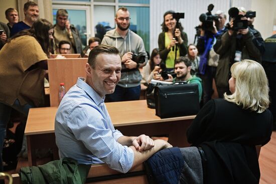 Hearing on an administrative case against Alexei Navalny in Simonovsky Court