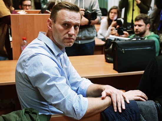 Hearing on an administrative case against Alexei Navalny in Simonovsky Court